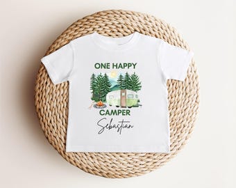 One Happy Camper First Birthday Shirt: Camping Themed 1st Birthday Party Outfit