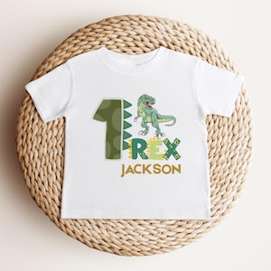 Dinosaur First Birthday Shirt | 1st Birthday Outfit | Personalized Tee for Boy Girl | Custom Kids Gift | Birthday T-Rex Toddler Shirt