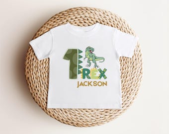 Dinosaur First Birthday Shirt | 1st Birthday Outfit | Personalized Tee for Boy Girl | Custom Kids Gift | Birthday T-Rex Toddler Shirt