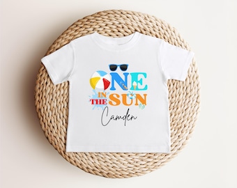 Personalized One In The Sun Pool Party Theme Birthday Boy Shirt | 1st Birthday Outfit | Summer Splish Splash Swimming Pool Birthday Party