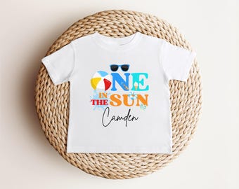 One In The Sun 1st birthday banner, Pool party decorations, Summer 1st birthday party cake topper, Beach ball first birthday, Beach  party