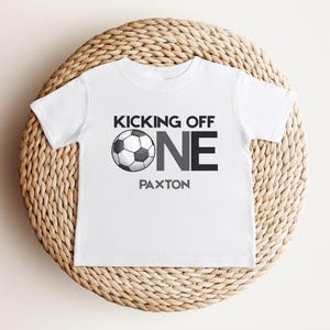 Personalized First Birthday Soccer Shirt | Soccer 1st Birthday Party Outfit | Baby Toddler Birthday T-Shirt | Sports Themed Tee Gift