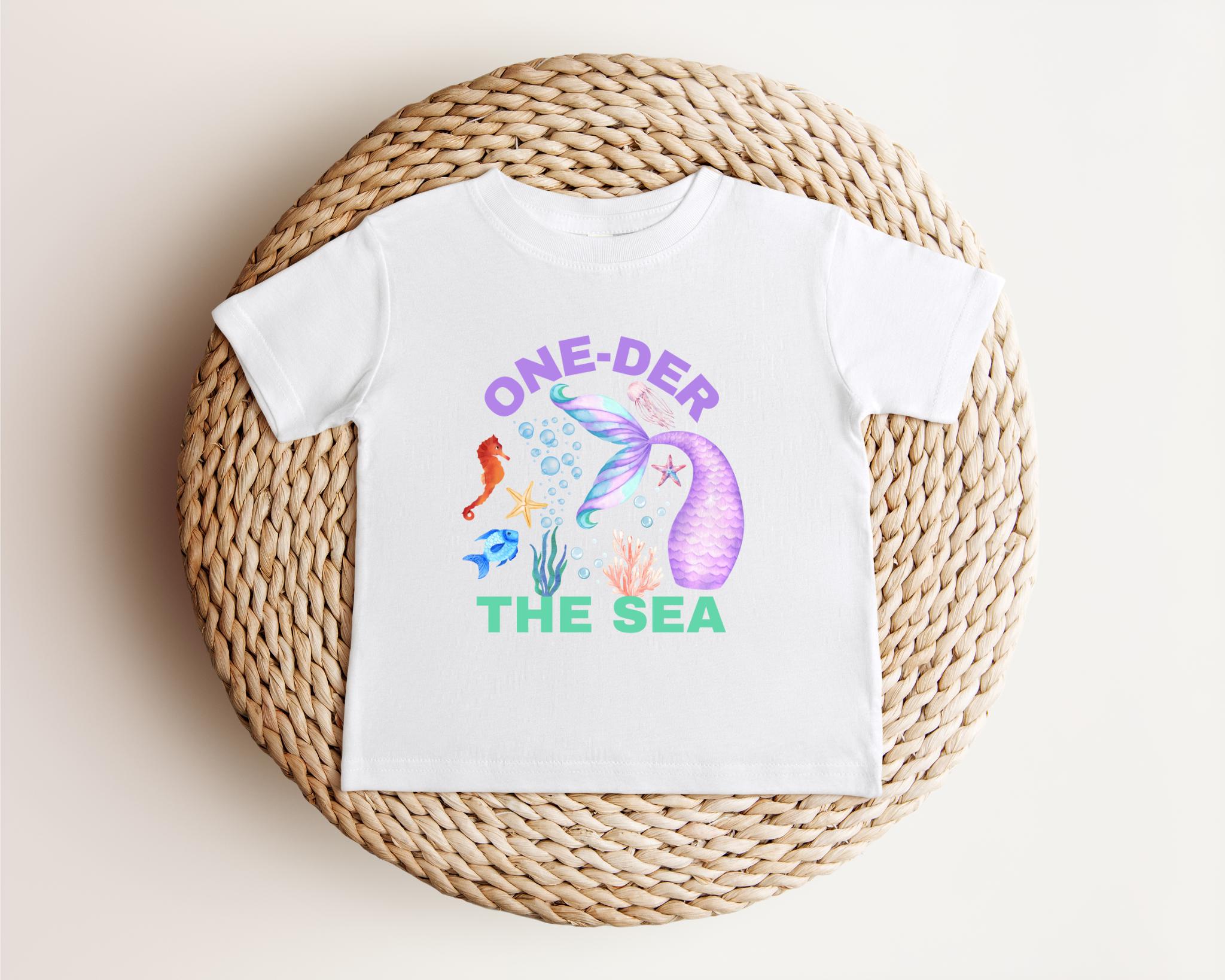Oneder the Sea Mermaid 1st Birthday Girl Shirt | Mermaid First Birthday T-Shirt | Ocean Animals Birthday | Under The Sea Birthday