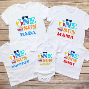 One In The Sun Pool Party Theme Matching Family Birthday Shirts | 1st Birthday Outfit for Baby Girl or Boy | Summer Swimming Pool Birthday