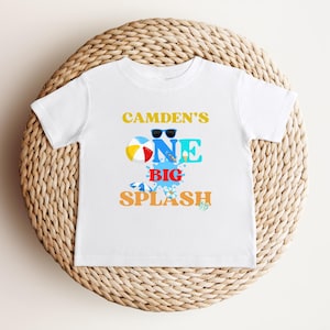 Personalized One Big Splash Pool Party Theme Birthday Boy Shirt | 1st Birthday Outfit | Summer Splish Splash Swimming Pad Birthday