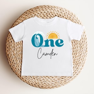 Personalized Surf First Birthday Shirt | The Big One Shirt | 1st Birthday Tee | Catch A Wave Birthday Outfit | Toddler Boy Surfer