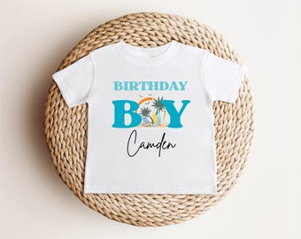 Personalized Surf Birthday Boy Shirt: Beach Themed 1st Birthday Shirt