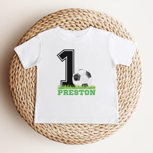Personalized First Birthday Soccer Shirt | Soccer 1st Birthday Party Outfit | Baby Toddler Birthday T-Shirt | Sports Themed Tee Gift