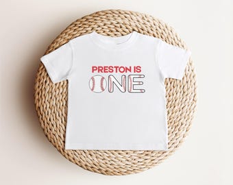 Camiseta personalizada de béisbol para el primer cumpleaños / Camiseta de béisbol para el primer cumpleaños / Conjunto de béisbol con nombre personalizado / Fiesta de cumpleaños deportiva