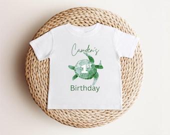 Maglietta per il primo compleanno con tartaruga marina / Completo per il primo compleanno a tema "Sotto il mare" / Festa di compleanno a tema "Sotto il mare" / Maglietta di compleanno con animali marini