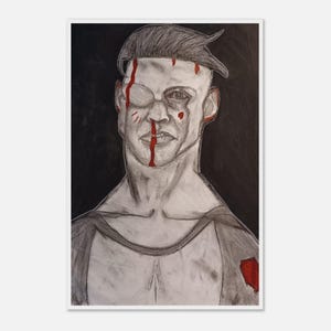 Niezwyciężony wydruk węglowy | Portret artystyczny komiksów o superbohaterach | Dekoracja baru koktajlowego | Prezent w postaci wydruku artystycznego | Modna sztuka ścienna do domu