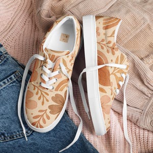 Boho Floral Women&#39;s Sneakers ,Low-top Sneakers, Comfortable, Casual walking shoes, Modern Casual Fashion Sneakers ,Street shoes