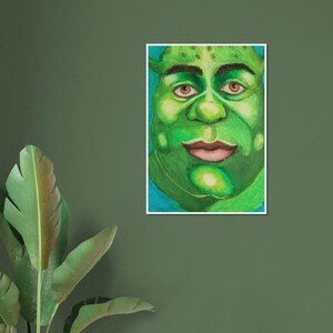 Shrek Movie Portrait Art Print | Uroczy, dziwaczny, kapryśny | Dekoracja baru Cocktail Art | Prezent w postaci wydruku artystycznego | Modna sztuka ścienna do domu