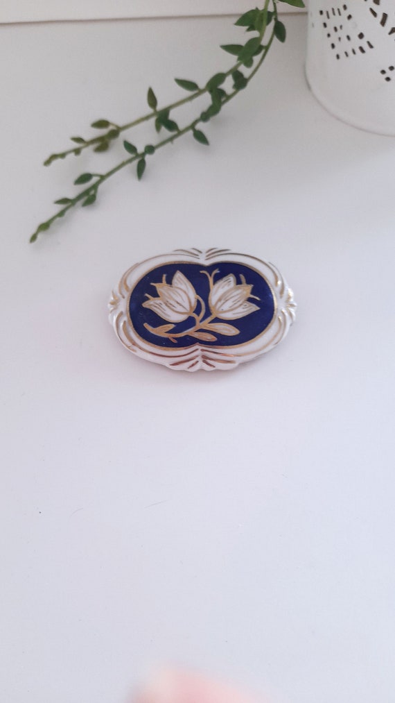 Broche de porcelana antiguo Bareauther Baviera //… - image 7