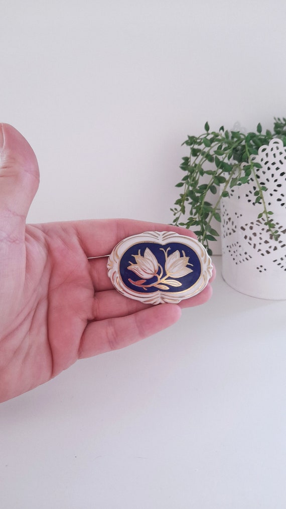 Broche de porcelana antiguo Bareauther Baviera //… - image 5