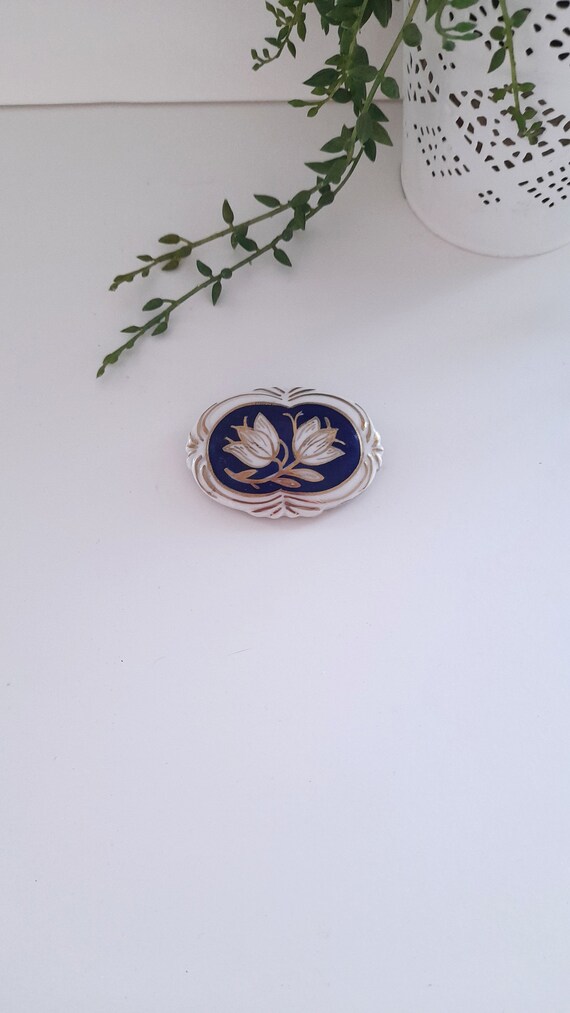 Broche de porcelana antiguo Bareauther Baviera //… - image 4