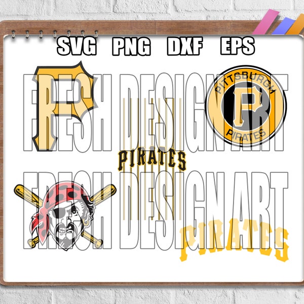 Pittsburgh Piratess SVG PNG, archivos deportivos svg, Svg para Cricut, imágenes prediseñadas, archivo de corte de béisbol, SVG en capas para archivo Cricut