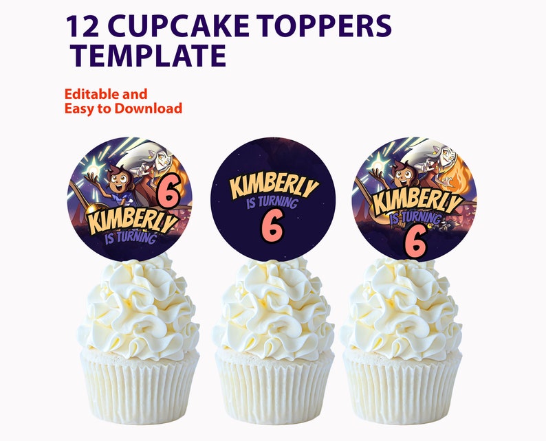 Editable Owl House Cake Topper Owl House Cupcake Topper Customizable