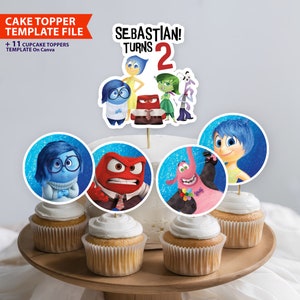 EDITABLE Inside Out PNG, Inside Out Birthday Cupcake Toppers, Inside ...