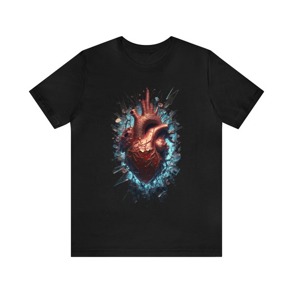 Gothic Heart T-Shirt, Anatomical Heart Tee, Surrealist Art Shirt, Edgy Aesthetic Top, Dark Fantasy Clothing, Heart on My Sleeve Tee, Dope T