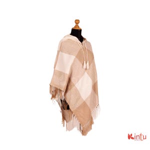 Andean Alpaca Poncho, Women&#39;s Poncho, Alpaca Ruana, Handmade Poncho, Poncho with Geometric Design, Artisanal Poncho, Peruvian Poncho.