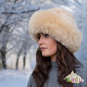 Baby Alpaca Russian Hat, Genuine Baby Alpaca Fur Hat Extra Fine, Winter Hat, Unisex Premium Baby Alpaca Fur Hat, Russian Winter Hat.