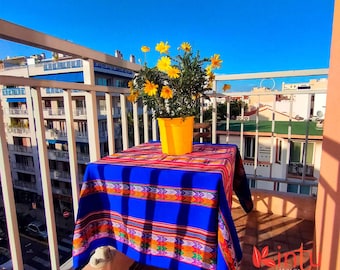 Peruvian Andean Fabric by the Yard – Aguayo Textile for Weddings, Handwoven Peruvian Tablecloth Fabric