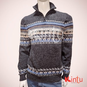 Alpaca Cardigan sweater for men, Men&#39;s Wool Sweater, dark gray Sweater,Stylish Handmade Alpaca Sweater for Men,Hand Knitted Alpaca Cardigan
