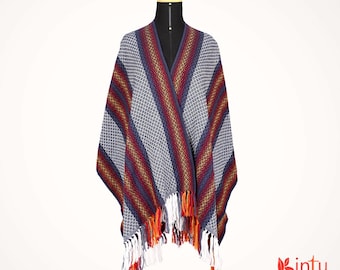 Peruvian Alpaca Poncho for Women or Men / Peruvian Shawl / Alpaca wool blanket / Cozy and warm wrap for the fall