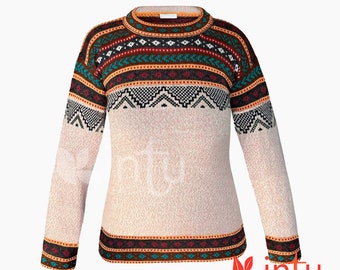 Beige Alpaca Sweater for Women, Alpaca Wool Sweater, Oversize Sweater, Peruvian Sweater Gift for Her