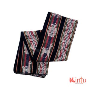Handwoven Andean Peruvian Blanket – Bohemian Textile for Weddings, Inca-Inspired Aguayo Tablecloth, Perfect for Home Decor