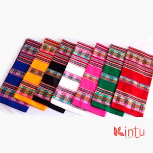 Peruvian Andean Fabric by the Yard – Aguayo Textile for Weddings, Handwoven Peruvian Tablecloth Fabric