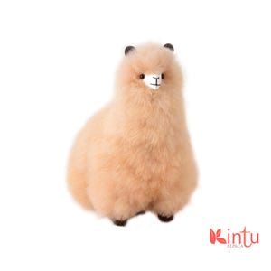 100% Real Alpaca Fur Plush – Handmade Peruvian Alpaca Stuffed Animal, Soft & Cuddly Alpaca Figure, Perfect Gift for All Ages