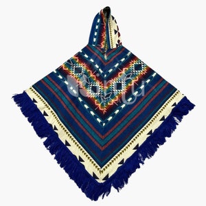 Native alpaca poncho, blue unisex poncho, native poncho, blue indian poncho, american tribal style poncho,american boho poncho,alpaca poncho Niebieski