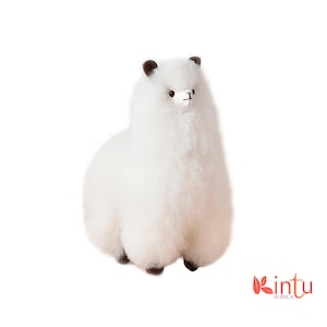 100% Real Alpaca Fur Plush – Handmade Peruvian Alpaca Stuffed Animal, Soft & Cuddly Alpaca Figure, Perfect Gift for All Ages