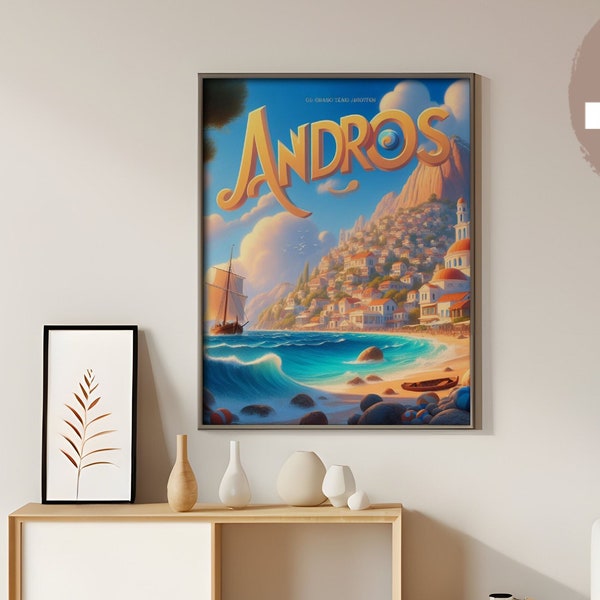 Andros Print, Living Room Decor, Aesthetic Apartment Wall Art, Digital Download 1 Print, Traveling to Greece, Greek island vibes, Gift