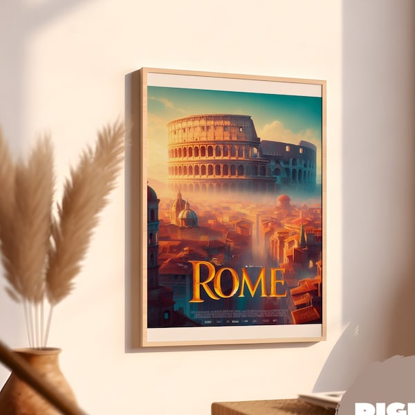 Rome City Print, Living Room Decor, Aesthetic Apartment Wall Art, Digital Download 1 Print, Italian History & Culture, Colosseum in Italy