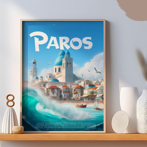 Paros Print, Living Room Decor, Aesthetic Apartment Wall Art, Digital Download 1 Print, Traveling to Greece, Greek island vibes, Gift