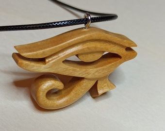 Eye of Horus Pendant, Eye of Horus, Amulet, gift, Egyptian Eye, Wadjet, Wooden Eye of Horus, Garappa, 00306