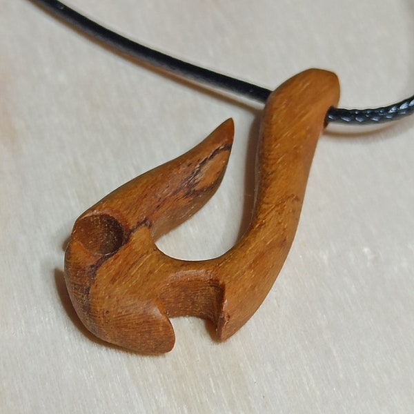 Fishing Hook, Maui Hook, Hei Matau, Maui, gift, pendant, wooden pendant, 00289