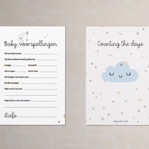 Cartes de baby shower (numériques) à imprimer soi-même - Néerlandais