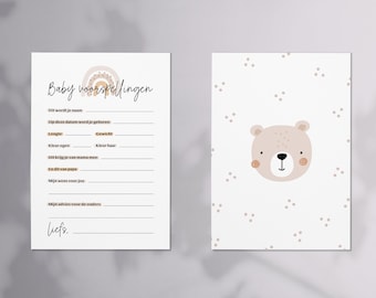 Baby shower cards (digital) to print yourself - Dutch