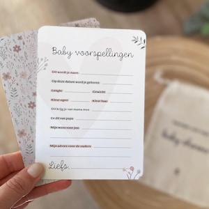 Baby shower invulkaartjes Boho - Nederlands