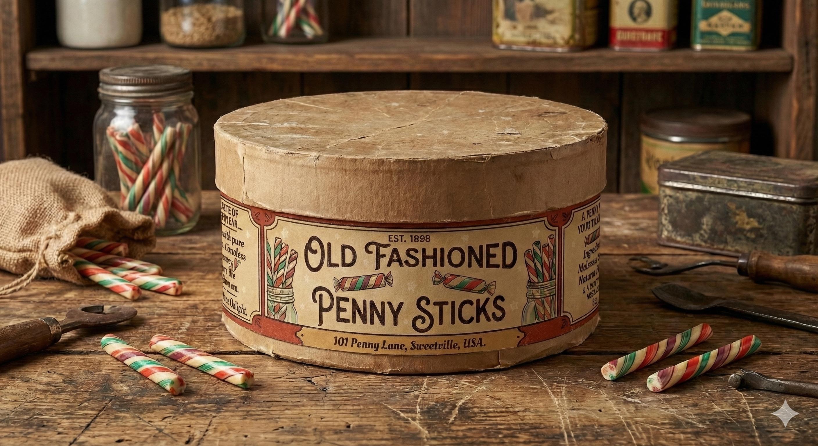 Vintage Candy Label Bundle, Printable Old Fashioned Penny Sticks Jar ...