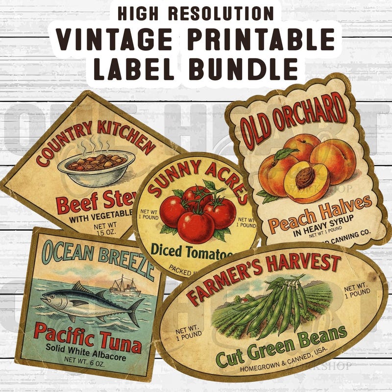 Vintage Can Labels - Etsy
