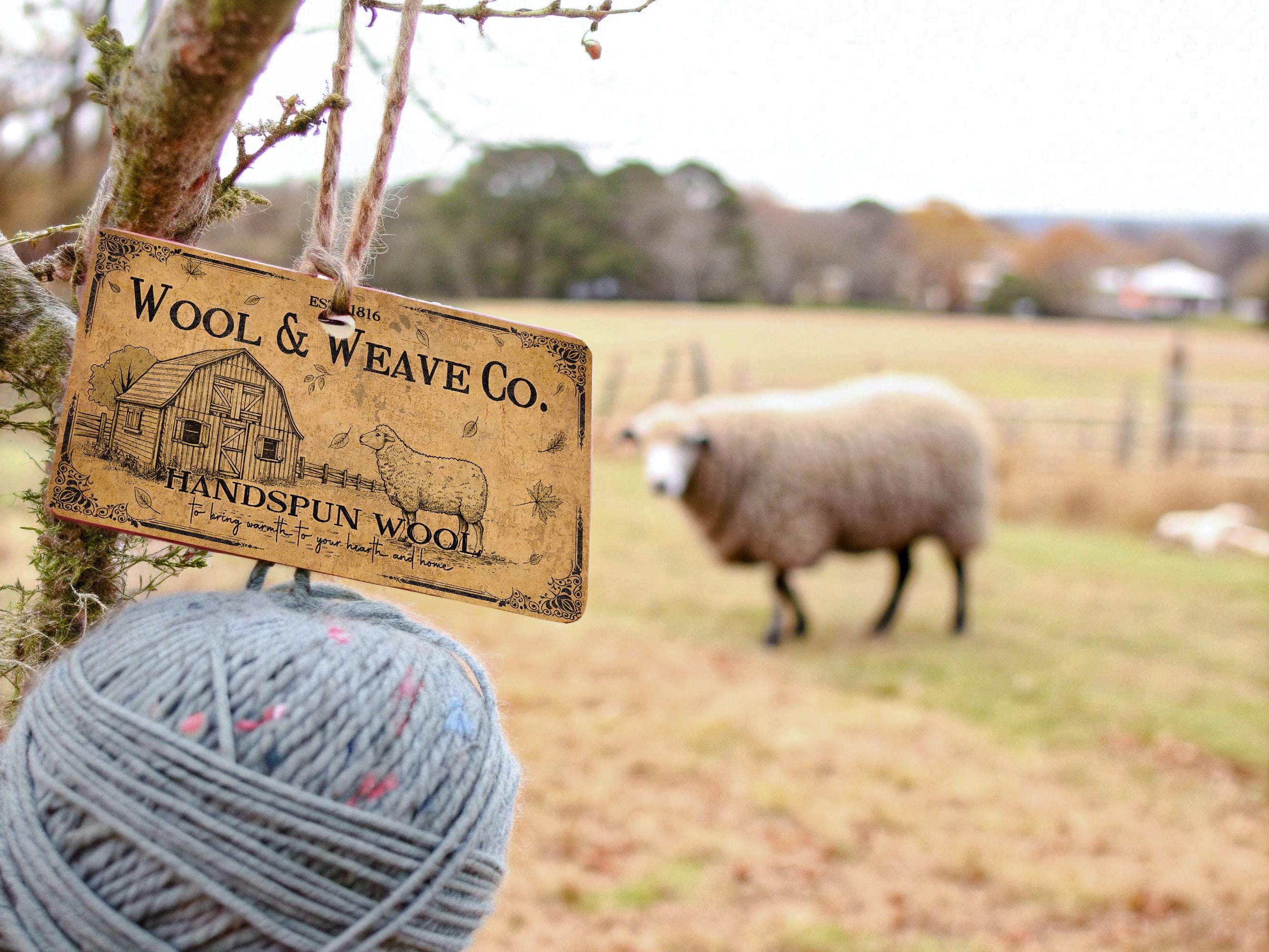 Vintage Wool Tag Printable: Primitive Farmhouse Label (digital Download ...