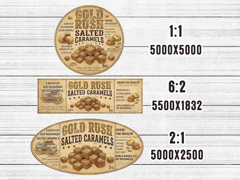 Vintage Salted Caramel Label Bundle, Rustic Candy Jar Stickers, Labels ...