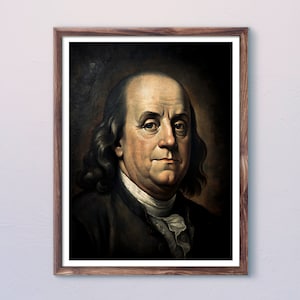 Benjamin Franklin Vintage Portrait: Founding Father Patriotic Wall Art (Digital Download)