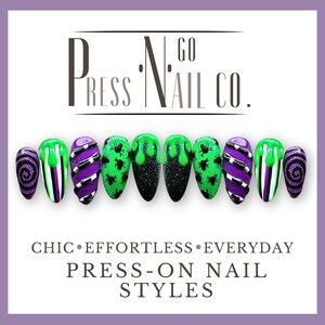 Beetlejuice Halloween Press-On Nails, Reusable Handmade Gel Nails, Salon Quality Pressons, Custom Fake Nail Set