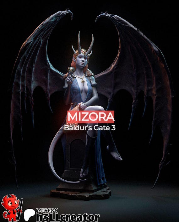 【未塗装】 バルダーズ・ゲート3 Mizora 1/9 レジンガレージキット Mizora Baldur's Gate 3 Figure Fanart - Professional 3D Print 12k